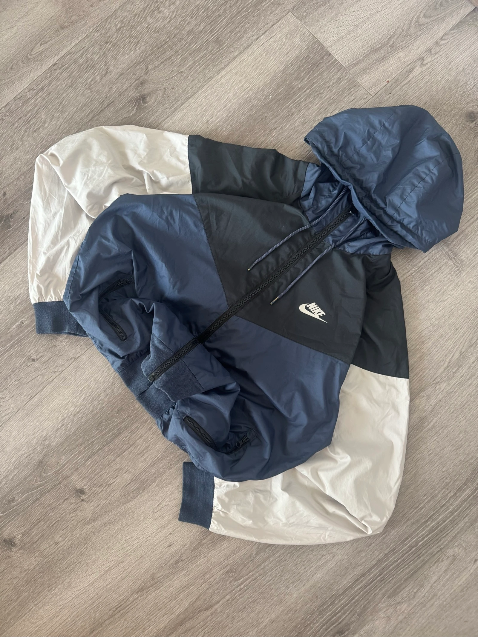 Nike Windrunner Hooded Jacket Windbreaker Navy Black White Y2K Streetwear M – photo 3